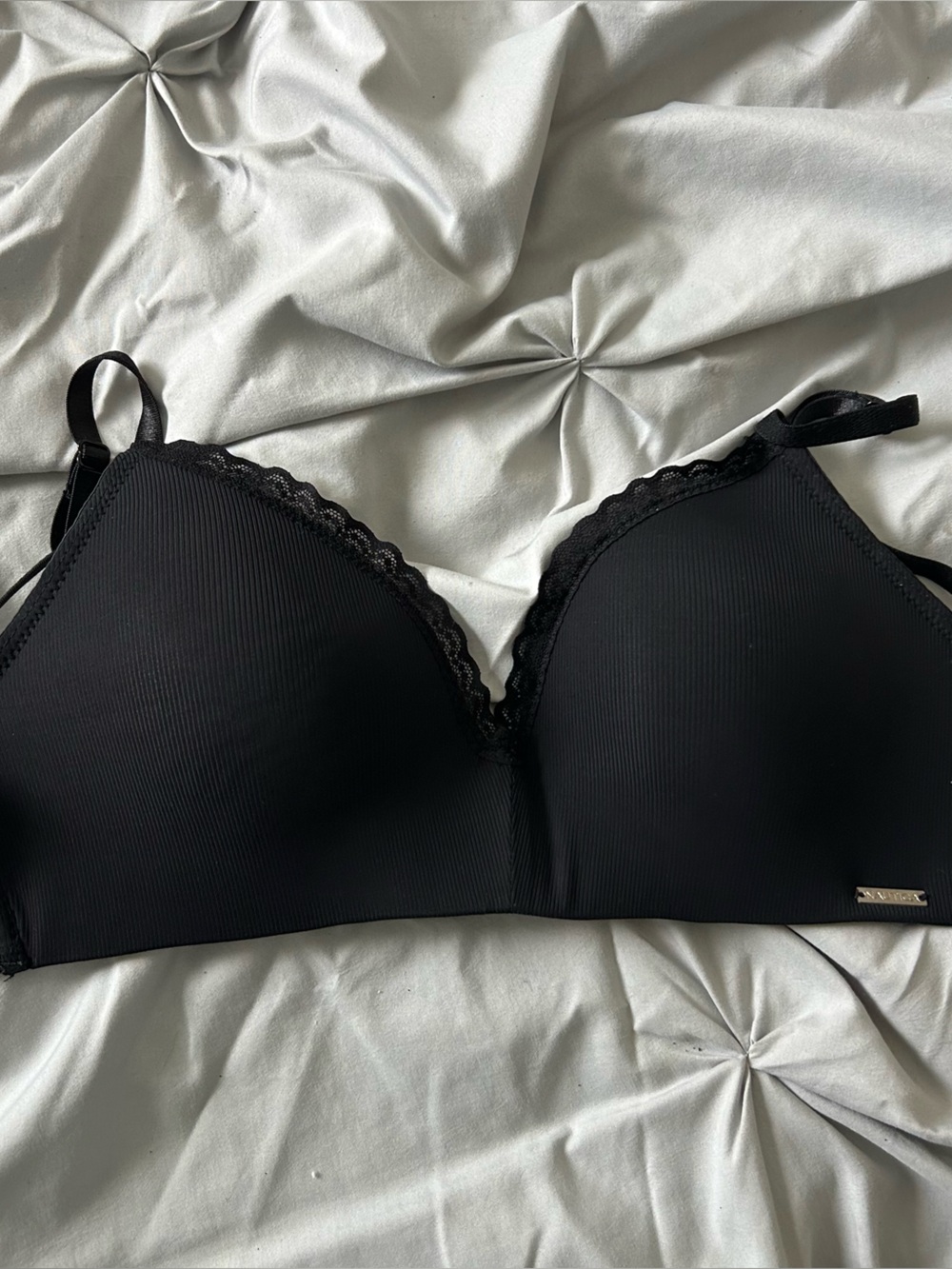 Nautica (34C) Black Wireless Lace Bra